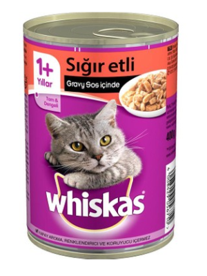 WHİSKAS 400 GR KONSERVE SIĞIR ETLİ